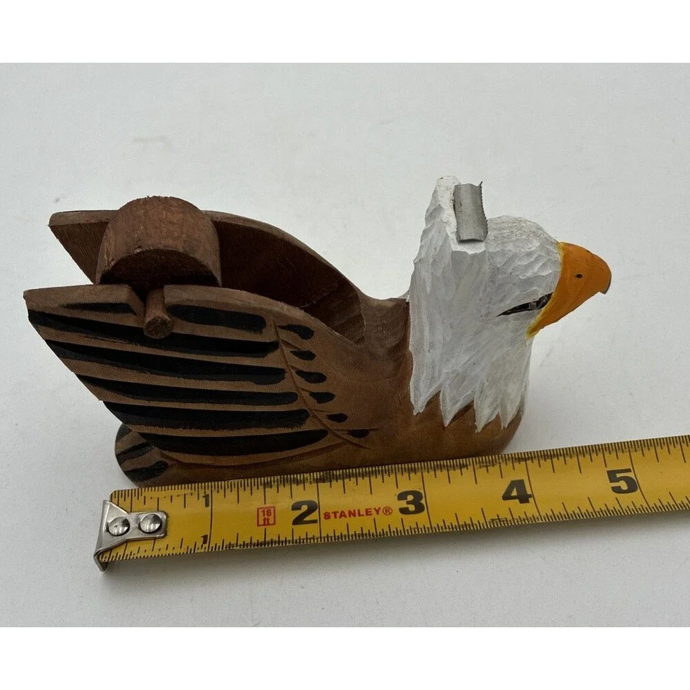 eagle head shape Tape Dispenser desk top wood carving